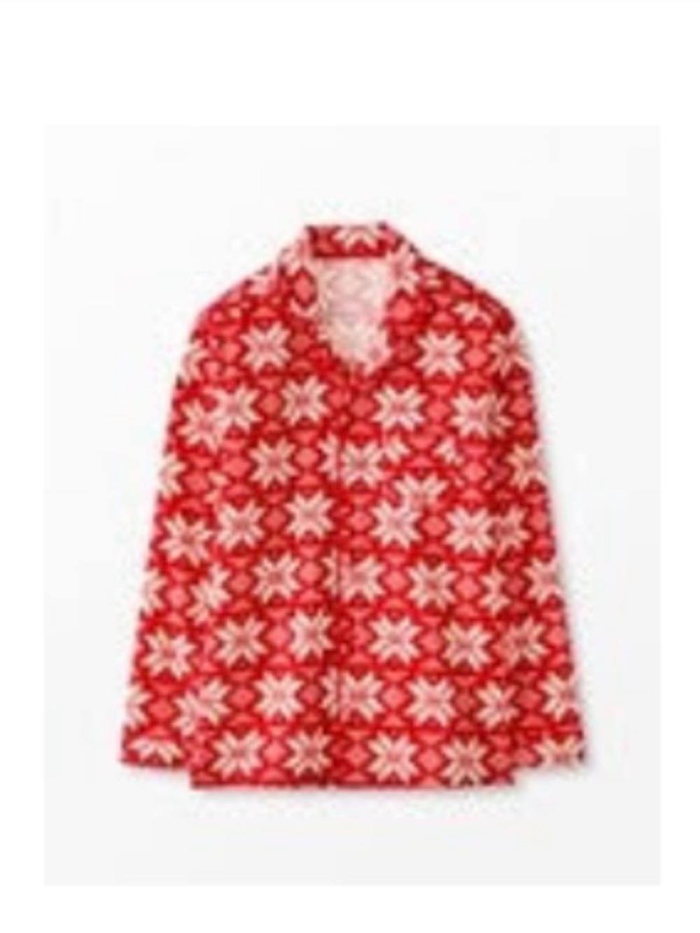 Hanna Andersson Red and White Nordic Print Flannel Top - Scandi Snowflake